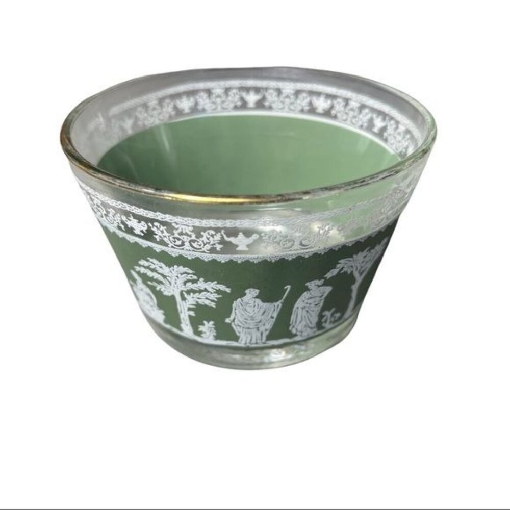 VINTAGE Jeanette Glass Co Hellenic Green Sherbet Glass (1 glass)